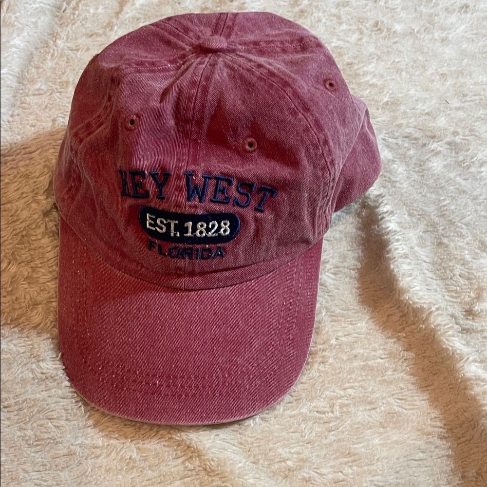 Key West Embroidered Baseball Cap - Burgundy